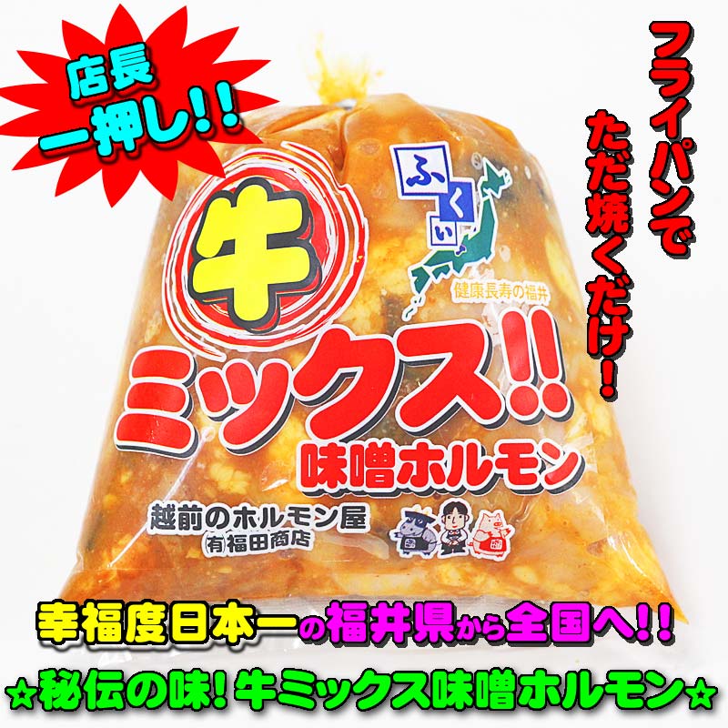 専門店秘伝の味！牛ミックス味噌ホルモン400g 2
