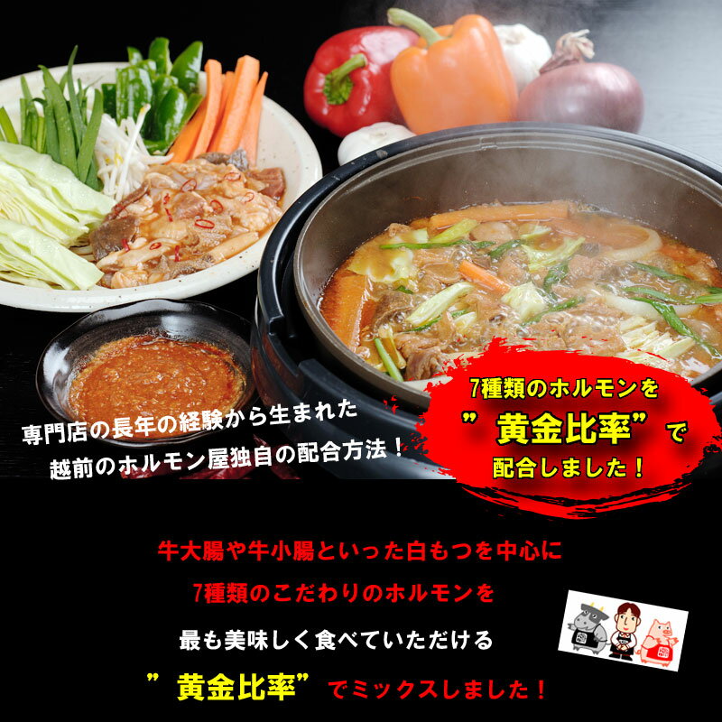 専門店のこだわり！至極の味！上ミックスホルモン（みそ味）500g
