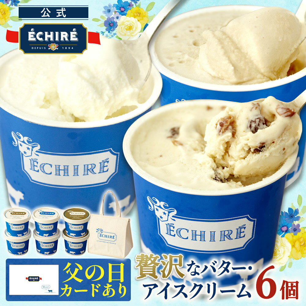 Rakuten - 当店限定 【エシレ公式】アイスクリーム ギフトセット 6個入り 保冷バッグ付き（ECHIRE エシレグラス EG-6) エシレ発酵バター使用 プレゼント スイーツ 父の日 最強翌日配送