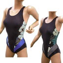 競泳水着 レディース 練習用 ハイビスカス M L フィットネス水着 練習用 トレーニング用 水着 スプラッシュ 女子 婦人 水泳 プレゼント 20代 30代 ...