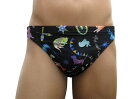 メンズ競泳タイプ水着*楽しい動物 紳士 お洒落なビキニ 三角 ブリーフ型 海 プール 映える ブラック 柄物 お洒落な柄 日本製 男性用水着 大人 S M Lサイズ