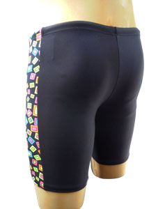 メンズスイムロングパンツ＊カラフルキューブ　　サイズ：2L[スイミング ランニング フィットネス ウォーキング スポーツ用スパッツ 水着]　6780