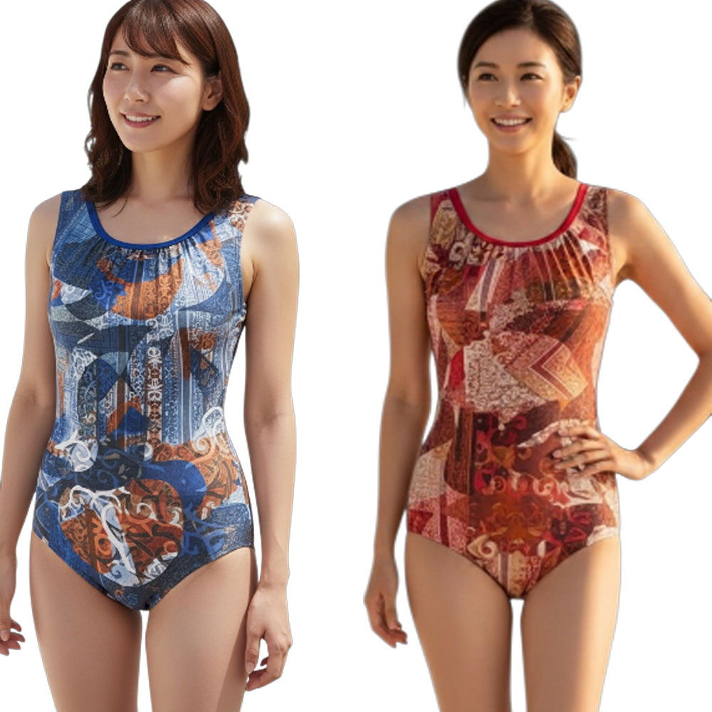 シェイプアップ ワンピース水着 2L サイズ バストフィット レディス 女性用 婦人水着 フィットネス水着 リゾート スイミング ノーマル ..