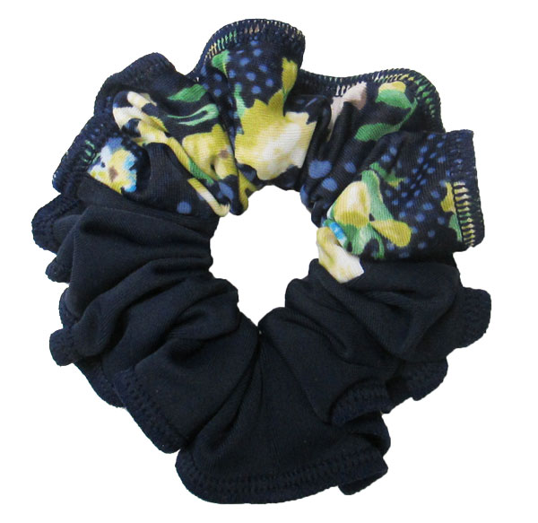 オリジナル シュシュ ネイビー 直径約10～11cm　布幅約4.5cm