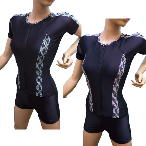 フィットネス水着 レディース セパレート オシャレ LL 半袖 スタイルがよく見えるデザイン 体型カバー レディス 女性用 婦人 水着 フィットネス 水着 スイ...