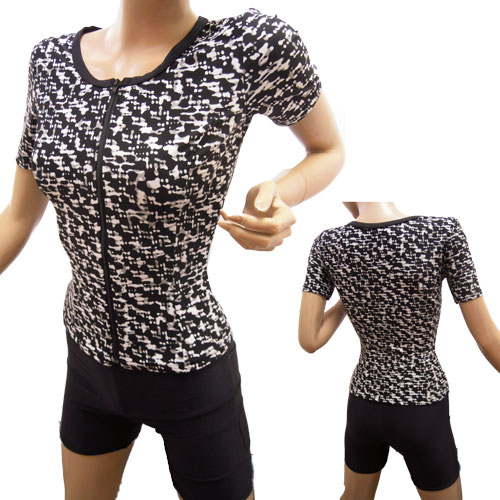 水着 レディース フィットネス セパレート 半袖 モノトーン M / L 9号 11号 レディス 女性用 婦人水着 フィットネス水着 リゾート スイミング 水中...