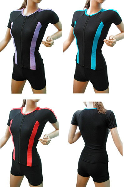 フィットネス水着 レディース セパレート オシャレ レディス フィットネス水着 半袖 パンツセレクト 水着 体型カバー レディス 女性用 婦人水着 ノーマル 無...