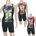 フィットネス水着 レディース セパレート オシャレ 3Lサイズ オープンファスナー 素敵な柄 スタイルがよく見える 体型カバー 30代 40代 50代 60代 ...