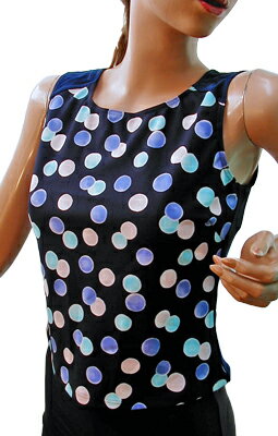 乐天商城 - スポーツ用 ランニング トップス 高伸縮 ドット スポーツ トップ バレエ エアロビクス ダンス 新体操 体操 スポーツ 袖なし ストレッチ テニス ジョギング 卓球 スイミング 日本製