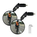 サムコス 自転車バックミラー 2個セット 360°回転 丸型 凸面 広視野角 戸外スポーツバイク用ミラー 簡単取付 調節可能 サイクリングミラー バーエンドミラ...