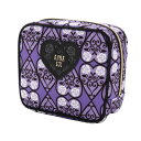 ANNA SUI (アナスイ) スクエアポーチ (パープル/ハート&ローズ) ポーチ 小物入れ レディース プレゼント ギフト (約11cm×13cm×5cm)...