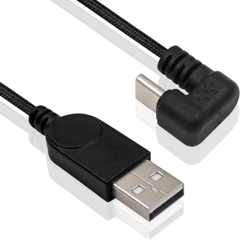 Poyiccot U字 USB Type Cケーブル3A USB Cケーブル, 180度Type C to Type A急速充電ケーブルナイロン編みの断線防止 用Galaxy S9 S8 Note 9 8, MacBook その他USB-C機器対応 1.