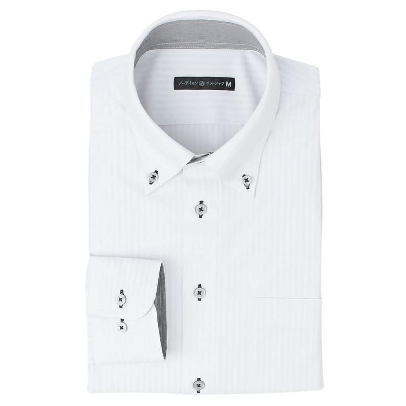 [アトリエ365] ワイシャツ 長袖 メンズ ニットシャツ ノーアイロン 形態安定 ビジカジ ビジネスシャツ ポロシャツ/at-ml-set-1174-ats