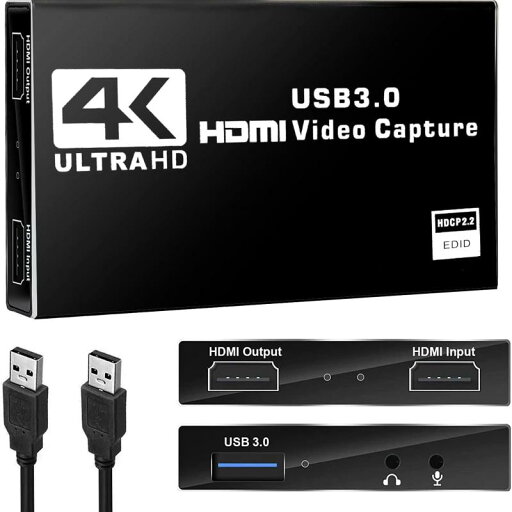 4K HDMI キャプチャーボード パススルー 60FPS USB3.0 ゲームキャプチャー 60Hz ビデオ フルHD ビデオキャプチャー 内蔵 ゲーム実況生配信、会議、ライブビデオ配信、画面共有、録画に適用 Switch、 4K HDMI キャプチャーボード パススルー 60FPS USB3.0 ゲームキャプチャー 60Hz ビデオ フルHD ビデオキャプチャー 内蔵 ゲーム実況生配信、会議、ライブビデオ配信、画面共有、録画に適用 Switch、