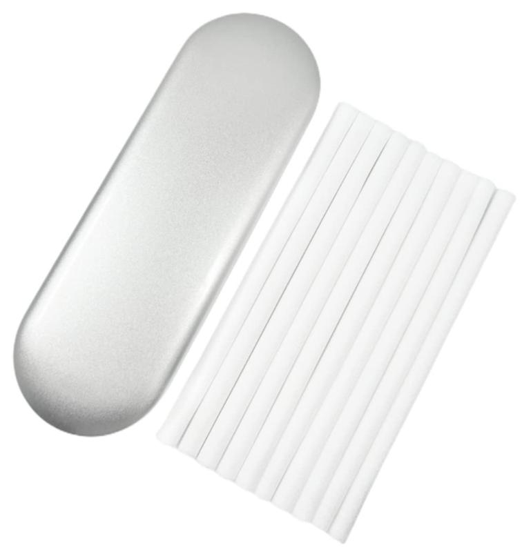 【収納ケース付き】 綿棒 卓上加湿器用 吸水芯 交換フィルター 超音波式 小型 卓上 加湿器 替え芯 汎用品 ロングサイズ 自由裁断可 (15x0.8cm 10本入り)