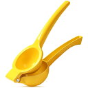 Whekeosh レモン絞り器 手動フルーツジューサー レモンライム シトラスオレンジ ハンドヘルドフルーツジューサー レモンジュースなどの果物を抽出 (直径3インチ) イエロー(3)
