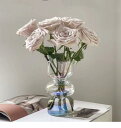 JSPYFITS®花瓶 ガラス,透明 花器,高さ18cm,おしゃれ花器,水栽培 生け花 造花 一輪挿し フラワーベース リビング、寝室、オフィスなどの装飾に適しています