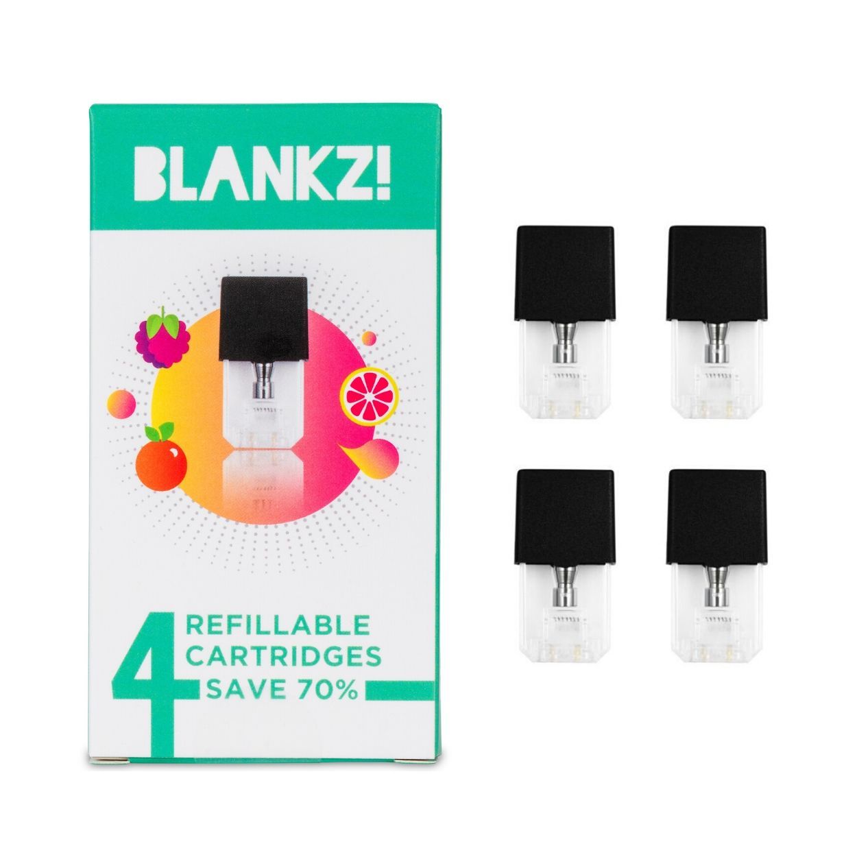 BLANKZ Refillable Cartridge (JUUL PODS) 4POD/1箱 JUUL 本体対応 交換用空POD