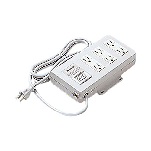 Effective Lights - PANASONIC パナソニック OAタップ ボックスタイプ 接地コンセント 6コ口 本体スイッチ付 マグネット付 コード長2m 15A 125V グレー WCH44129