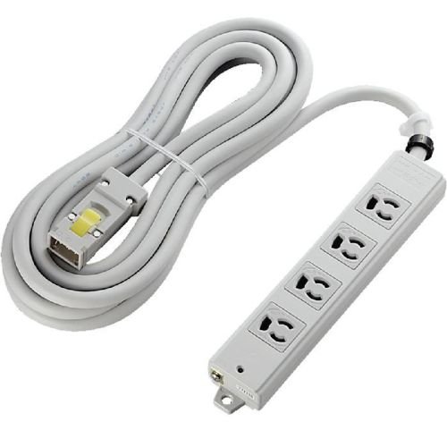 ELECOM エレコム EU RoHS指令準拠ハーネス仕様工事用タップ3P4口 5m (ライトグレー) (T-WHRM3450LG/RS)