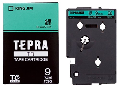 KING JIM キングジム テプラTRテープ TC9G 緑に黒文字 9mm