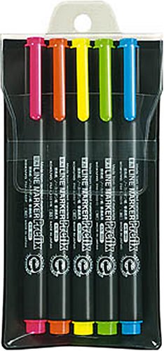 コクヨ 蛍光OAマーカー(再生樹脂・シングル)〈プリフィクス〉5色セット (PM-L102-5S)