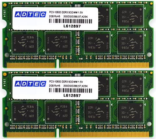 ADTEC ���ɥƥå� �Ρ����ѥ��꡼ [DDR3 PC3-8500(DDR3-1066) 4GB(2GBx2����) 204PIN] 6ǯ�ݾ� ADS8500N-2GW