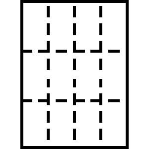 トヨシコー A4 厚紙 縦3面×横4面 12分割/マイクロミシン目 (サイズ:A4 数量:250枚/1ケース)