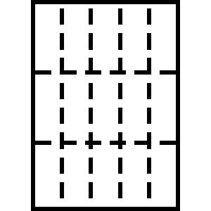 トヨシコー A4 55kg 縦3面×横5面 15分割/マイクロミシン目 (サイズ:A4 数量:500枚/1包み)(2.0)