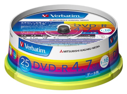 MITSUBISHI ɩŵ Verbatim ǡDVD-R 4.7GB 1-16® 磻ɰꥢ ԥɥ륱 25 (DHR47JP25V1)
