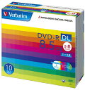 MITSUBISHI 三菱電機 Verbatim製 データ用DVD-R DL 片面2層 8.5GB 2-8倍速 ワイド印刷エリア 5mmケース入り 10枚 (DHR85HP10V1)