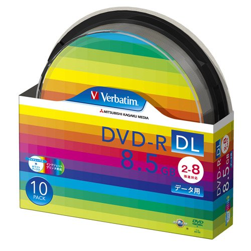 MITSUBISHI 三菱電機 Verbatim DHR85HP10SV1 データ用DVD-R DL 8.5GB 2-8倍速 スピンドルケース入10枚P