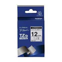 BROTHER ブラザー TZeテープ ピータッチ専用テープ(ノンラミネートテープ/白テープ/黒字) 12mm幅×長さ8m(TZE-N231)