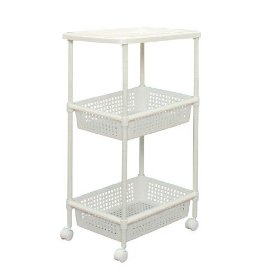 Laundry Racks - IRISOHYAMA アイリスオーヤマ メタルポールワゴン MKW-3W ホワイト 222380／MKW-3W 1台