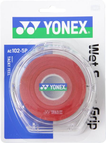 YONEX ヨネックス ヨネックス　ウェットスーパーグリップ5ホンパック　品番：AC1025P　カラー：ワインレッド（037）