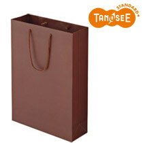 オリジナル TANOSEE マットコート手提袋 L ブラウン 10枚入(ORMB-L-BR)