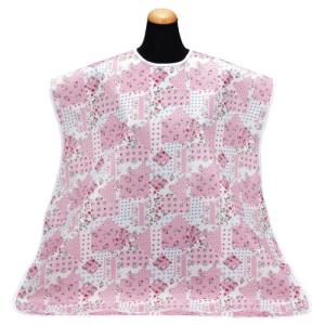 松本ナース産業 食事用エプロン 2500 小花ピンク