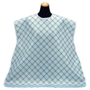 松本ナース産業 食事用エプロン チェックサックスNCNK1306738-5472-02