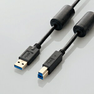 ELECOM エレコム フェライトコア付き USB3.0ケーブル(A-B)/1.0m/ブラック(USB3-BF10BK)