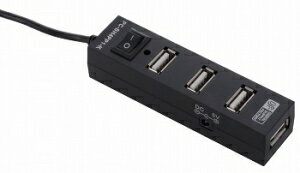 OHM オーム電機 01-3504 スイッチ付き 4ポートUSBハブ ブラックPC-SH4PP1-K