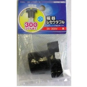 OHM オーム電機 磁器レセプタクル E17黒