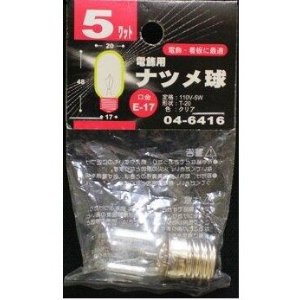Other - OHM オーム電機 [ライト・照明＞グロー・ナツメ球] ナツメ球E17 5Wクリア
