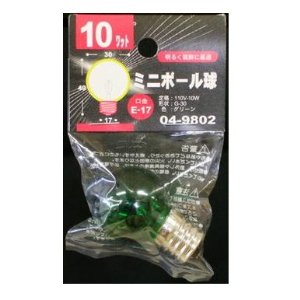 Other - OHM オーム電機 ミニボール球G30 E17 10Wグリーン