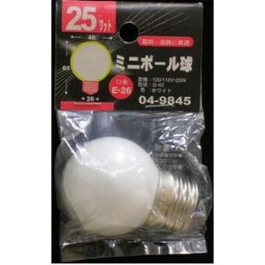 OHM オーム電機 ミニボール球G40 E26 25Wホワイト
