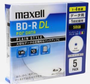 マクセル データ用ブルーレイディスクBD-R DL PLAIN STYLE (1～4X対応)(BR50PPLWPB.5S)