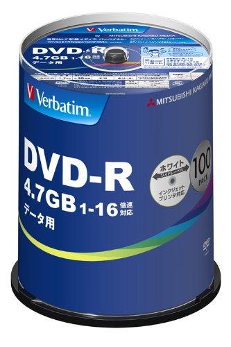 三菱化学メディア DVD-R Data 1回記録用 4.7GB 1-16倍速 100枚スピンドルケース100P IJP対応 DHR47JP100V4 