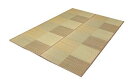 イケヒコ い草花ござカーペット 『DXパルコ裏貼CP』 ブラウン 江戸間3畳(約174×261cm) (裏:不織布)