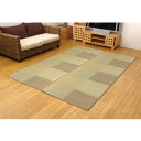 イケヒコ い草花ござカーペット 『Dxパルコ裏貼CP』 ブラウン 江戸間8畳(約348×352cm) (裏:不織布)