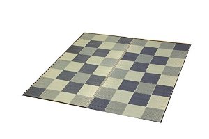 イケヒコ 純国産 い草ラグカーペット 『ブロック2』 グレー 約191×191cm