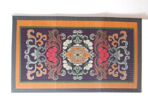 イケヒコ 純国産 袋五重織い草マット 『華紋草』 約88×150cm（裏:不織布）